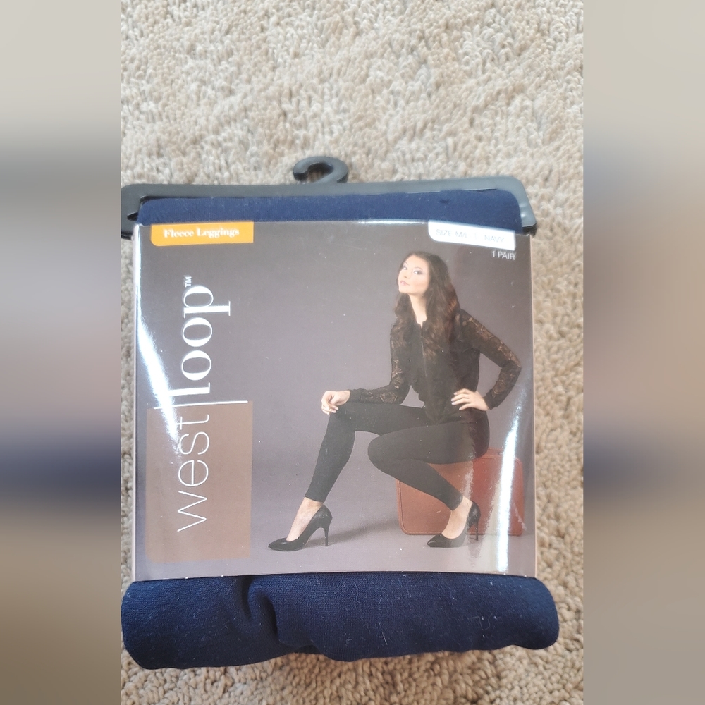 NEW West Loop Fleece lined Leggings Size M/L Navy